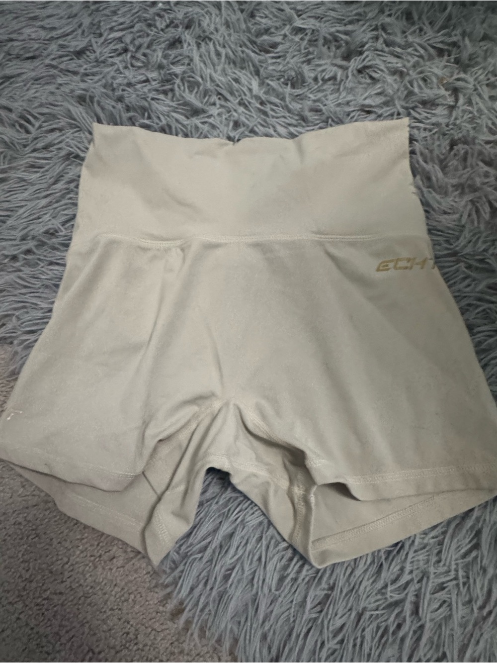 ECHT High-Waist Performance Shorts in Light Beige